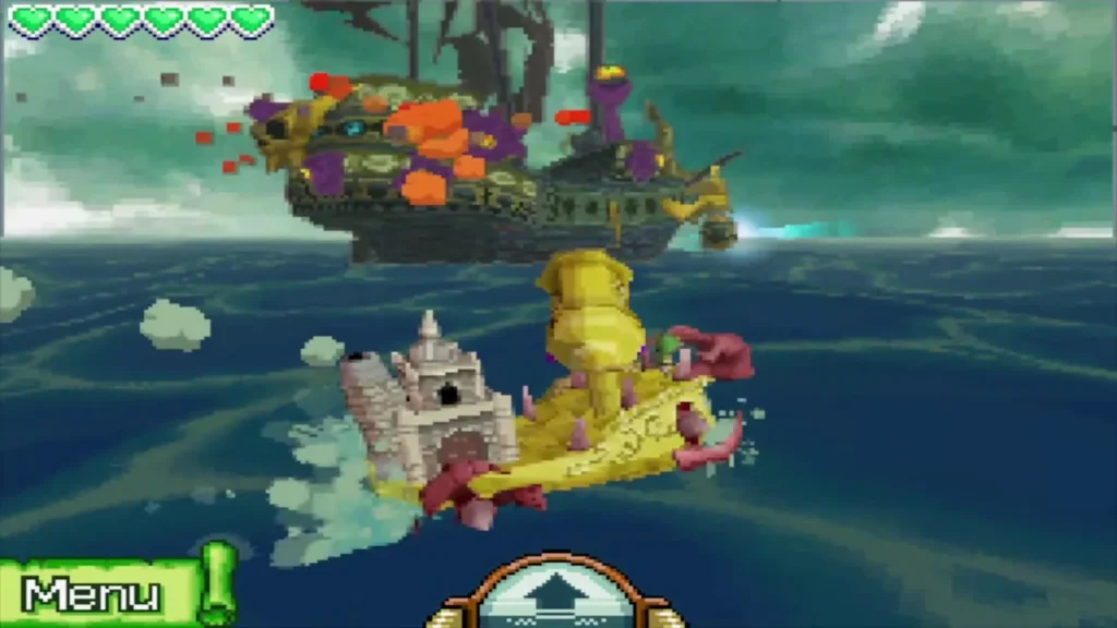 The S.S. Linebeck sailing toward the possessed Ghost Ship during the final battle The S.S. Linebeck sailing toward the possessed Ghost Ship during the final battle