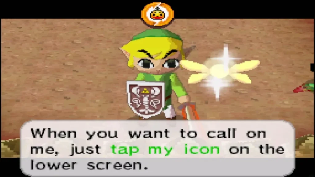 Link with the Gongoron icon above, as Gongoron explains how to call on him Link with the Gongoron icon above, as Gongoron explains how to call on him