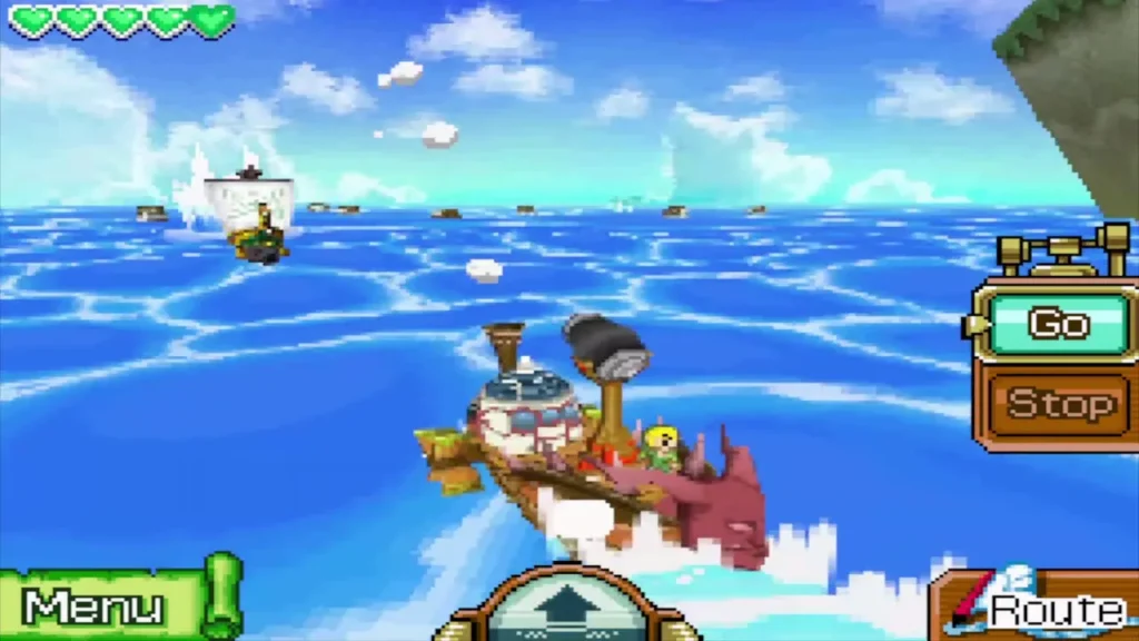 The S.S. Linebeck racing over the waves with Jolene's ship in pursuit The S.S. Linebeck racing over the waves with Jolene's ship in pursuit