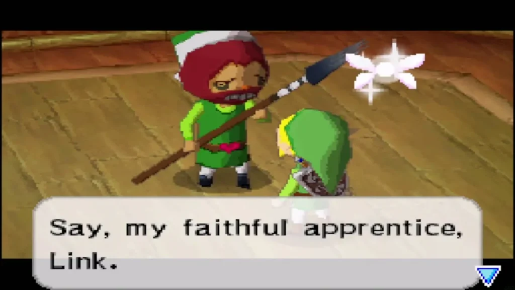 The Prince of Red Lions addresses Link as his faithful apprentice The Prince of Red Lions addresses Link as his faithful apprentice