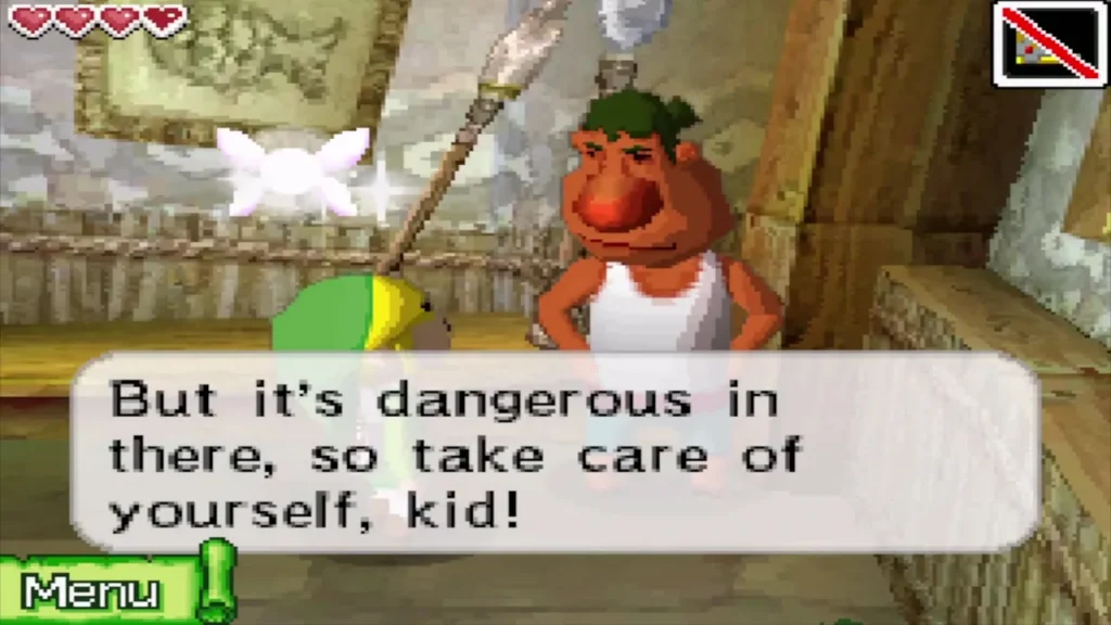 Romanos warns Link to take care in the dangerous cave Romanos warns Link to take care in the dangerous cave