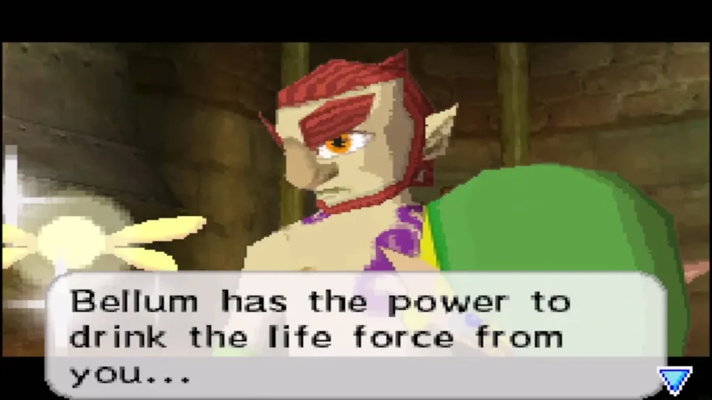 Zauz explaining that Bellum can drink the life force from Link Zauz explaining that Bellum can drink the life force from Link
