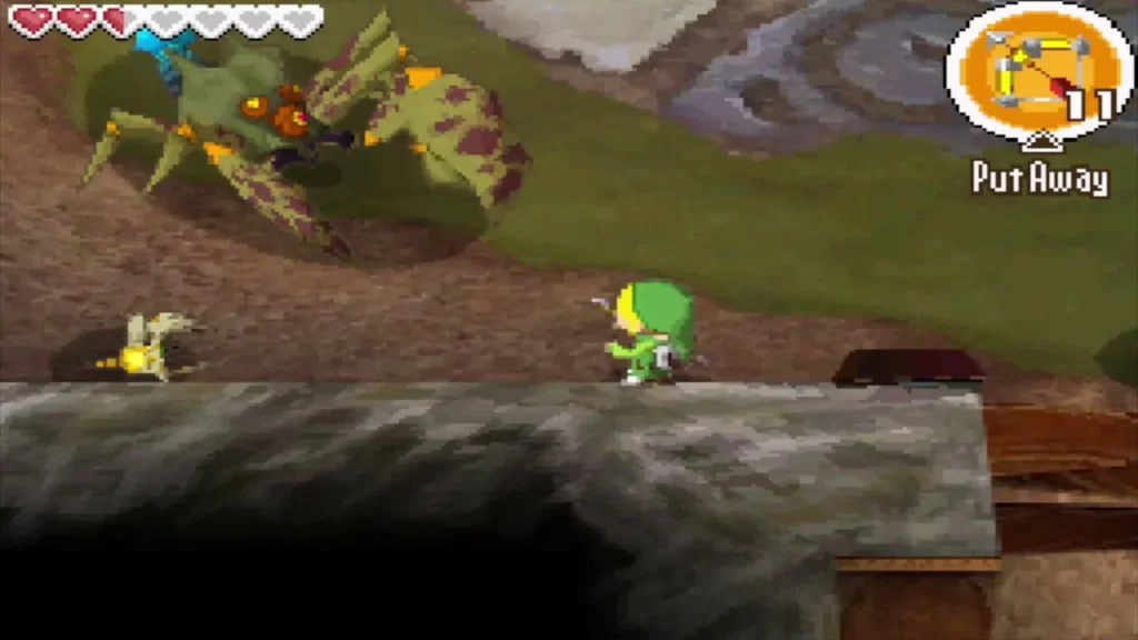 A small Craykling scuttling toward Link beside Crayk in the Temple of Courage arena A small Craykling scuttling toward Link beside Crayk in the Temple of Courage arena