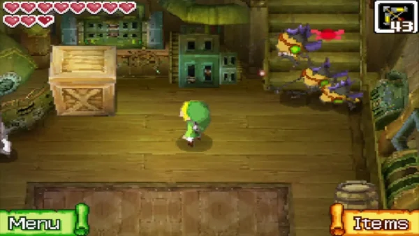 Miniblins swarm toward Link inside his ship after boarding Miniblins swarm toward Link inside his ship after boarding