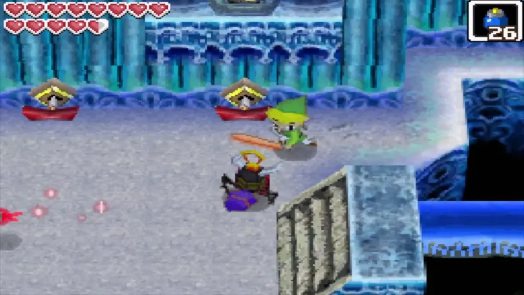 Link slashing a Stag Beetle in the Temple of Ice Link slashing a Stag Beetle in the Temple of Ice