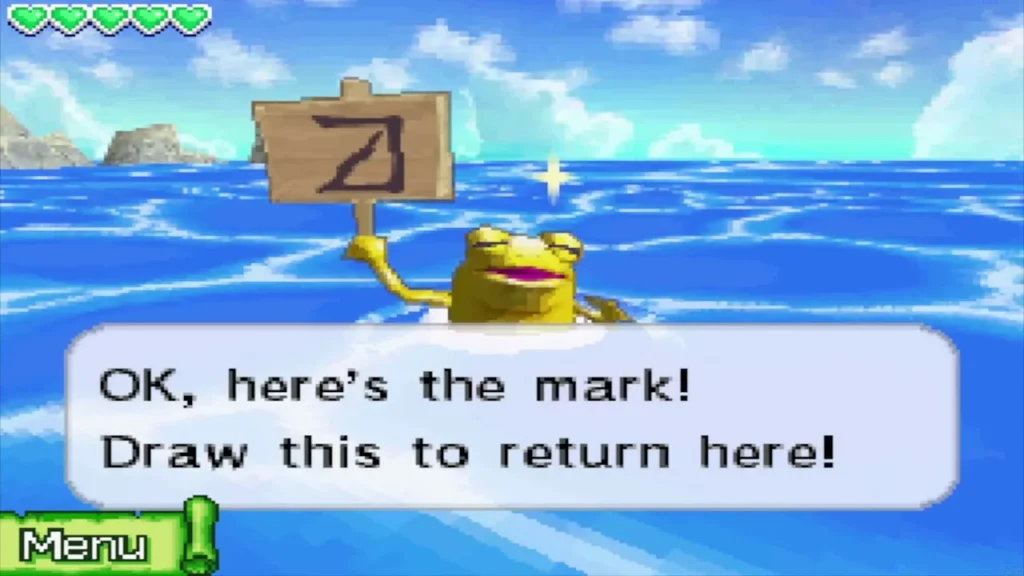 The northeastern golden frog holding up a sign with a Z mark The northeastern golden frog holding up a sign with a Z mark