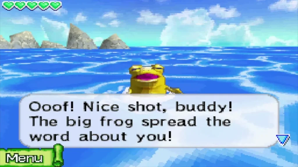 A golden frog in the Southeastern Sea complaining after being hit by the cannon A golden frog in the Southeastern Sea complaining after being hit by the cannon
