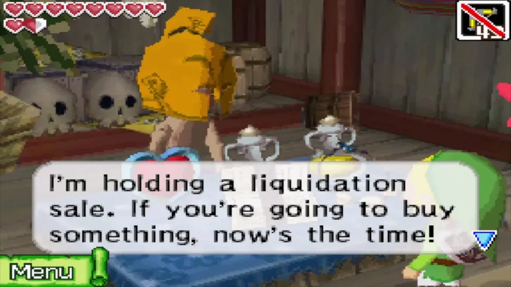 The masked shopkeeper on the Masked Ship talking about his liquidation sale The masked shopkeeper on the Masked Ship talking about his liquidation sale