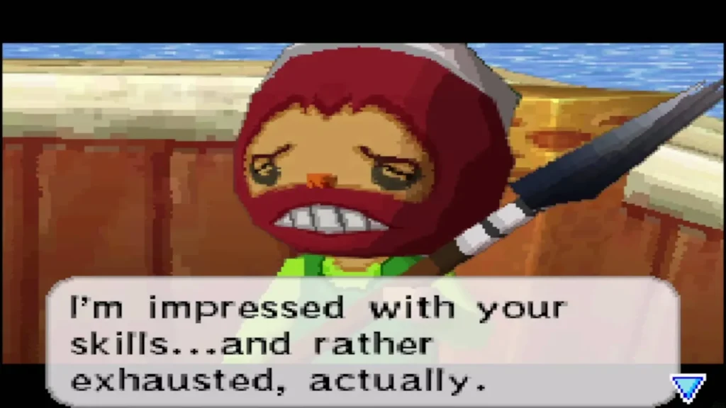 Nyeve, the Prince of Red Lions, admitting he is exhausted after the last duel Nyeve, the Prince of Red Lions, admitting he is exhausted after the last duel