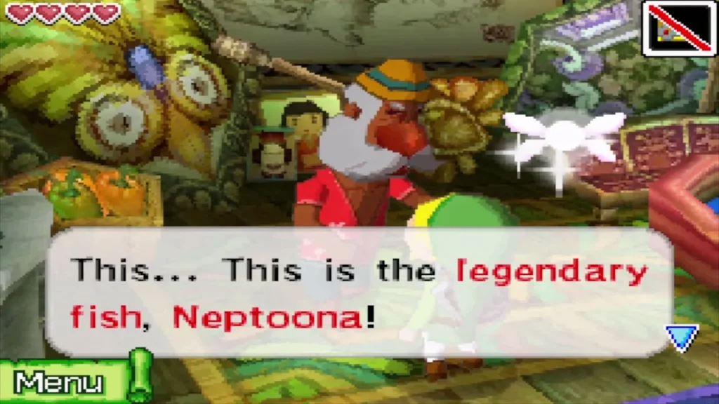 The Old Wayfarer marveling that Link has caught the legendary fish Neptoona The Old Wayfarer marveling that Link has caught the legendary fish Neptoona