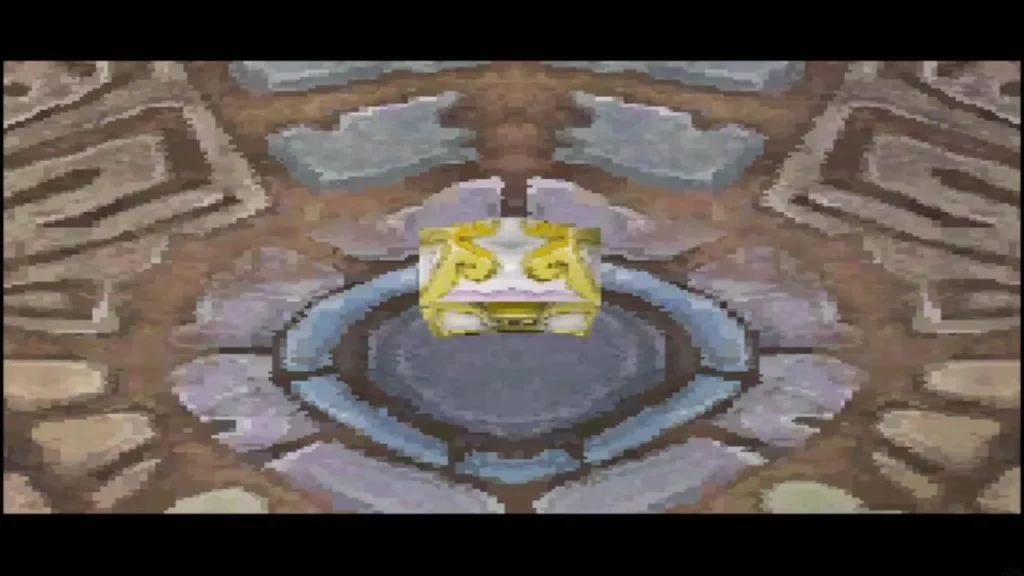 The golden chest on the round pedestal after the fight with Crayk The golden chest on the round pedestal after the fight with Crayk