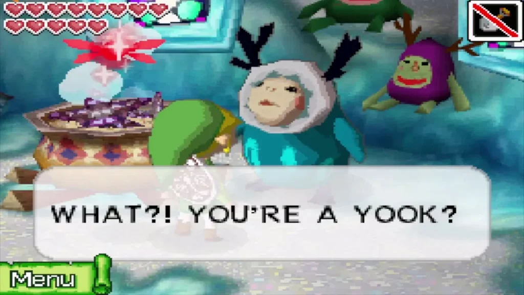 An Anouki villager shocked that Link has found the Yook hiding among them An Anouki villager shocked that Link has found the Yook hiding among them