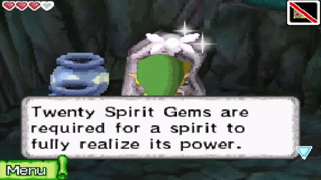 The shrine statue explaining that twenty Spirit Gems fully realize a spirit power The shrine statue explaining that twenty Spirit Gems fully realize a spirit power