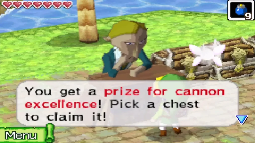 The cannon game host offering a prize chest after a high score The cannon game host offering a prize chest after a high score