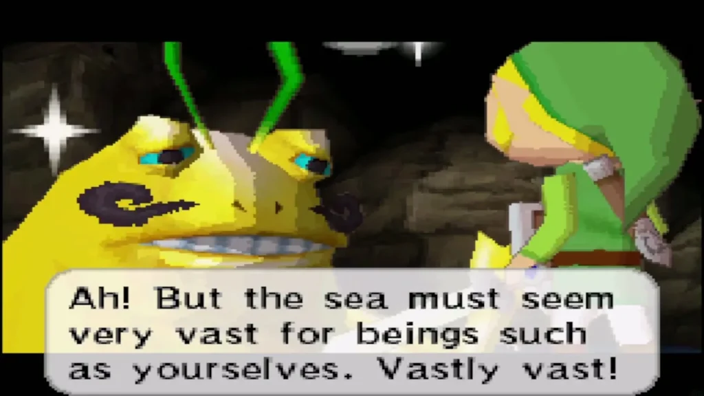Cylos the golden frog speaking to Link Cylos the golden frog speaking to Link