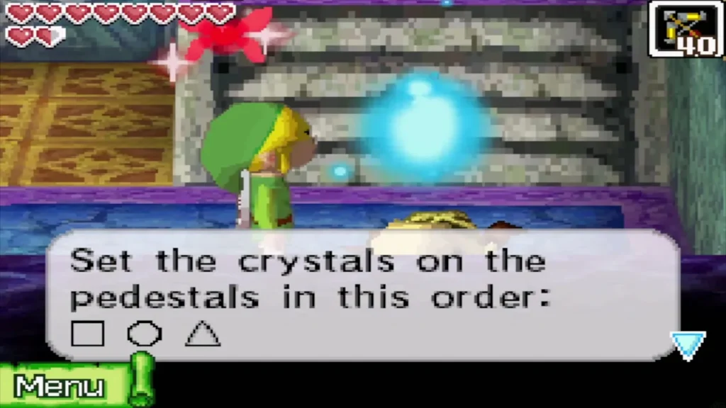 Message box giving the pedestal order: square, round, then triangle