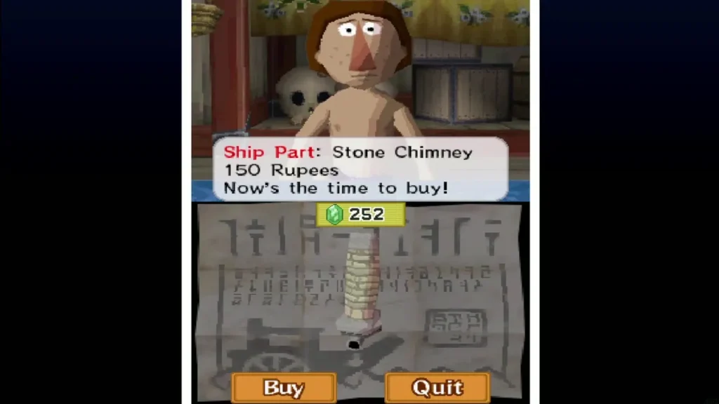 Beedle's shop offering the Stone Chimney ship part for 150 Rupees