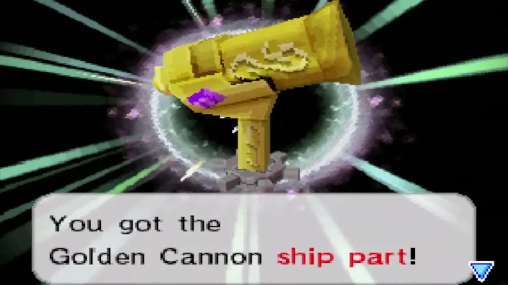 The Golden Cannon ship part shown in the item-get box