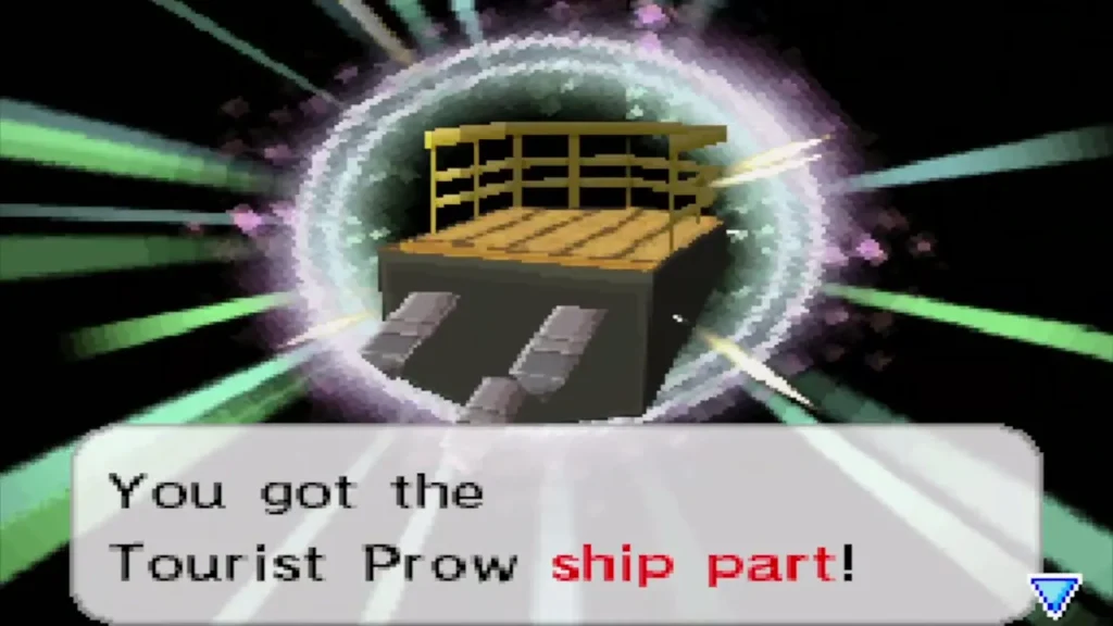 Link receives the Tourist Prow ship part, a railed deck with twin cannons