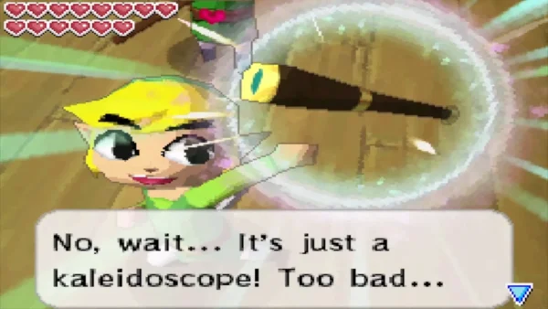 Link holding up the item as the box says it is just a kaleidoscope
