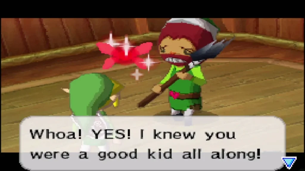 Nyeve delighted as Link hands over the clothes