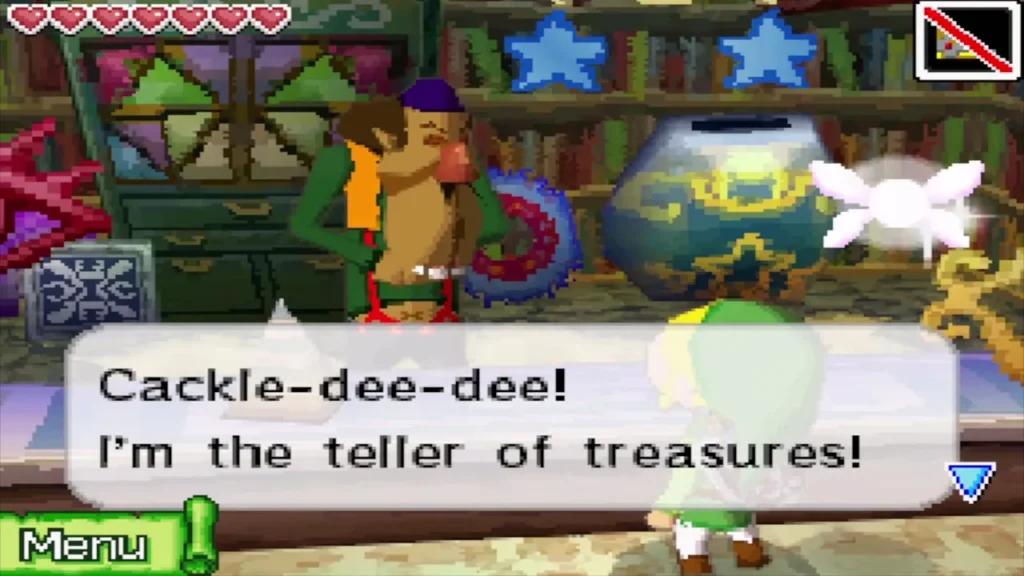 The Treasure Teller introducing himself as the teller of treasures
