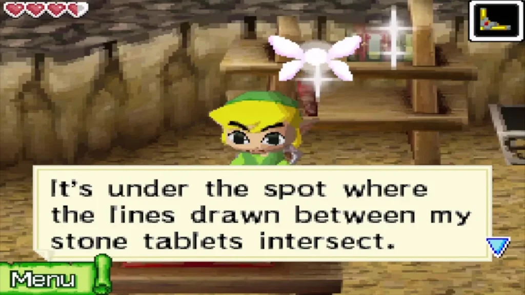 The father's note says the second hideaway lies where the lines between his stone tablets cross The father's note says the second hideaway lies where the lines between his stone tablets cross