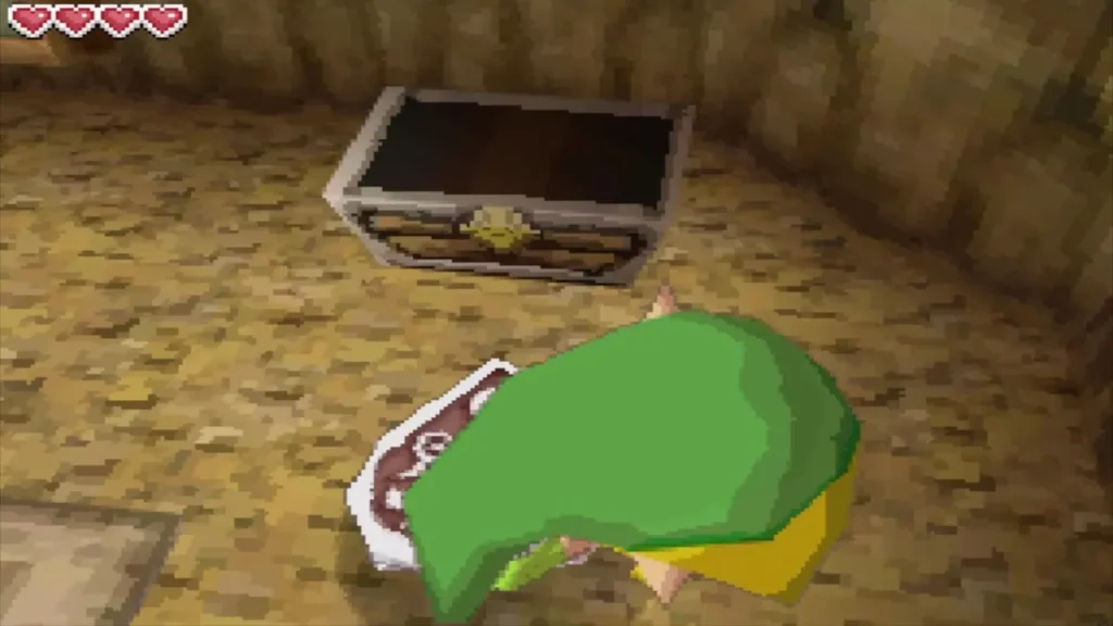 Link opening the chest in the second hideout Link opening the chest in the second hideout