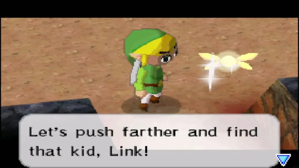 Ciela urges Link to push on inside the Goron Temple and find Gongoron Ciela urges Link to push on inside the Goron Temple and find Gongoron