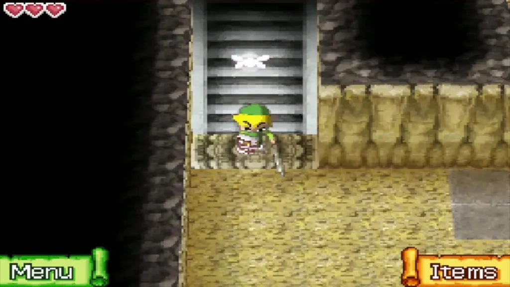 Link and Ciela going down the stairs into Astrid's basement Link and Ciela going down the stairs into Astrid's basement