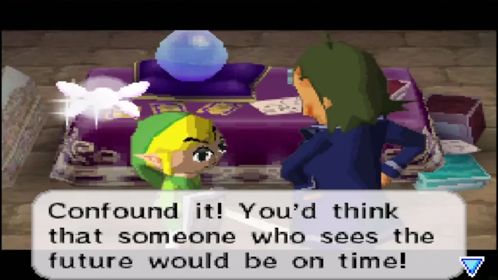 Linebeck complaining that a fortune-teller should be on time Linebeck complaining that a fortune-teller should be on time