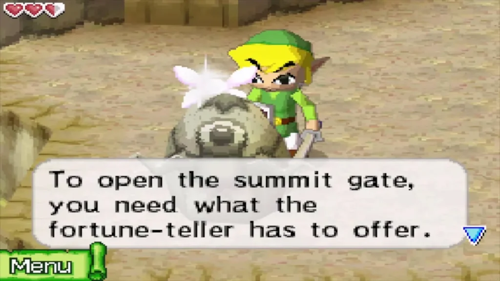 The hint stone saying the summit gate needs what the fortune-teller has to offer The hint stone saying the summit gate needs what the fortune-teller has to offer