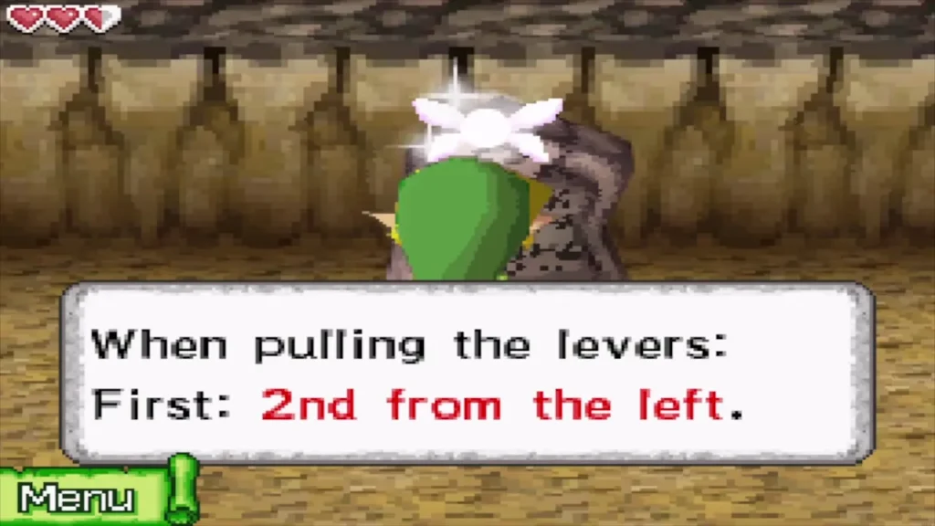 Stone tablet hint naming the first lever to pull Stone tablet hint naming the first lever to pull