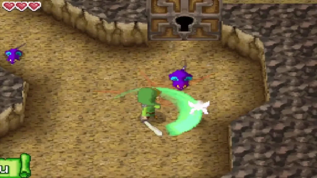 Link slashing a Rat on the second floor of the passage Link slashing a Rat on the second floor of the passage