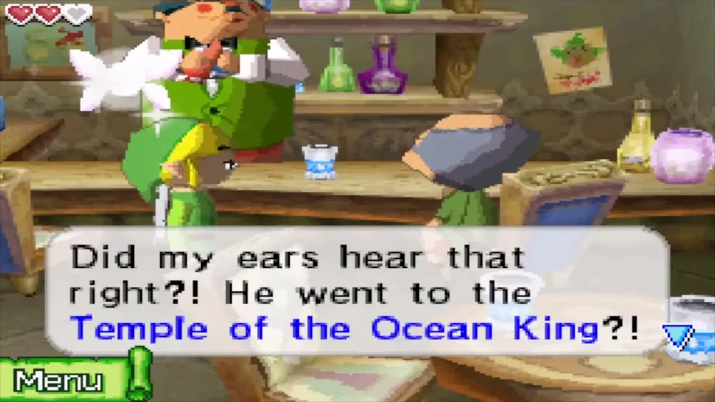 Link and Ciela in the Milk Bar react to the news of the Temple of the Ocean King Link and Ciela in the Milk Bar react to the news of the Temple of the Ocean King