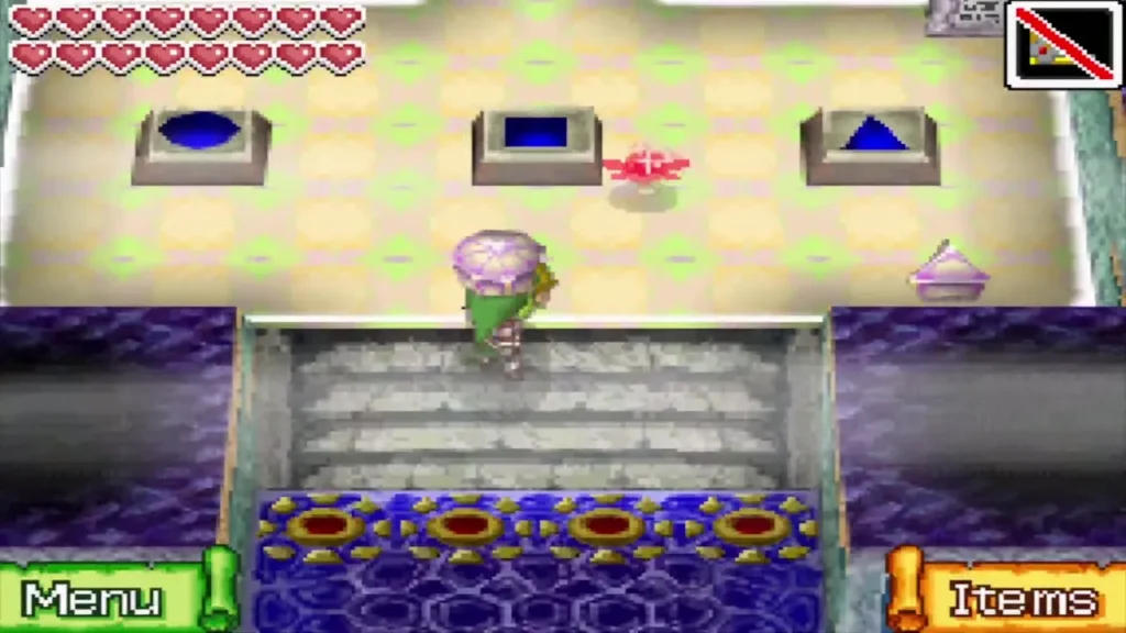 Link carrying a crystal toward the pedestals in the safe zone
