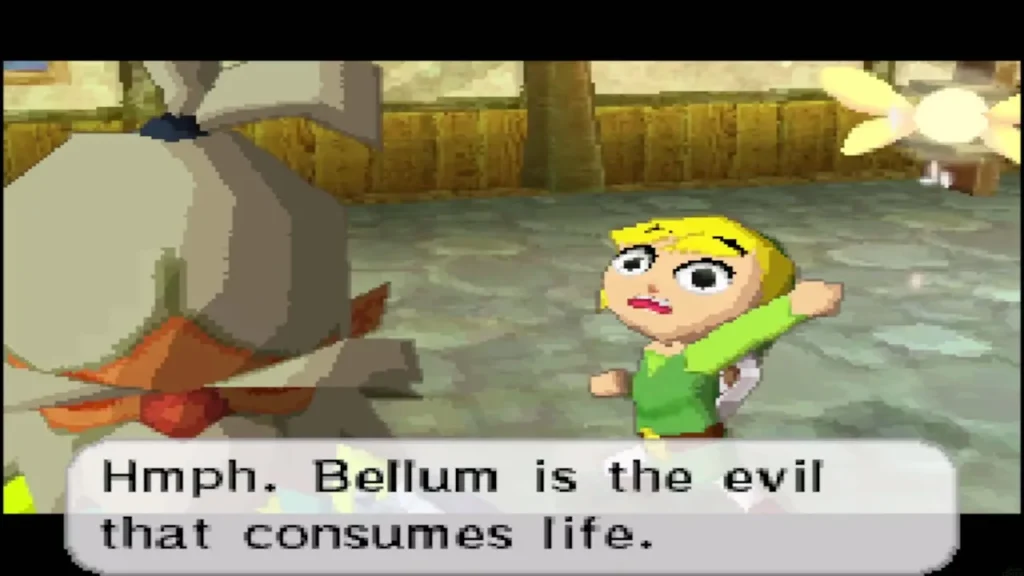 Oshus explaining to Link that Bellum is the evil that consumes life