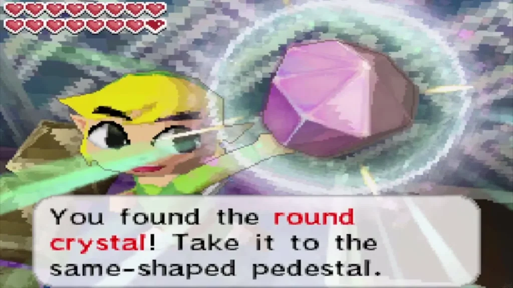 Link holding up the round crystal from its chest on B7