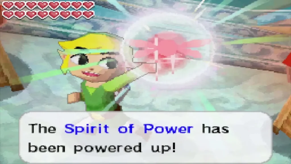 Link raising the Spirit of Power as the message says it has been powered up