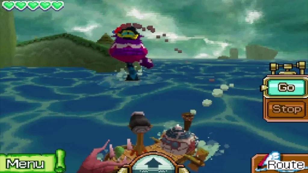 The ship lining up its Cannon on the Giant Eye Plant The ship lining up its Cannon on the Giant Eye Plant