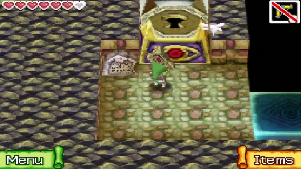 Link carrying the Boss Key to the locked door Link carrying the Boss Key to the locked door
