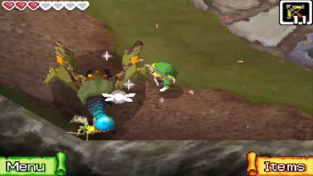 Crayk toppled over with Link beside it Crayk toppled over with Link beside it