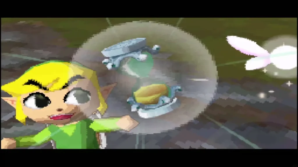 Link holding up the Phantom Hourglass after the fight Link holding up the Phantom Hourglass after the fight