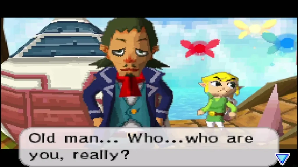 Linebeck asking the old man who he really is Linebeck asking the old man who he really is
