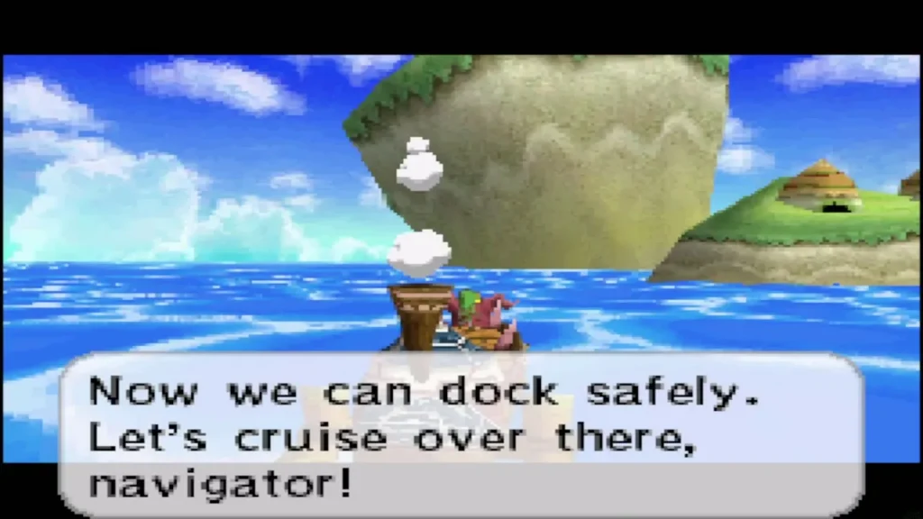 Linebeck tells Link they can dock safely after the Giant Eye Plant is beaten off Molida Linebeck tells Link they can dock safely after the Giant Eye Plant is beaten off Molida