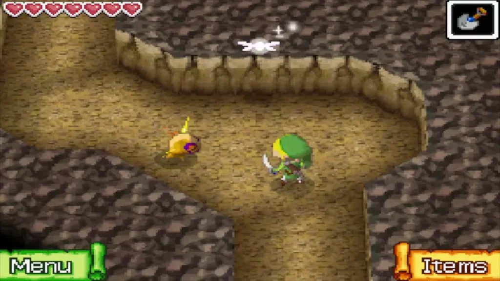 Link walking a cave corridor in the Old Wayfarer's hideout Link walking a cave corridor in the Old Wayfarer's hideout