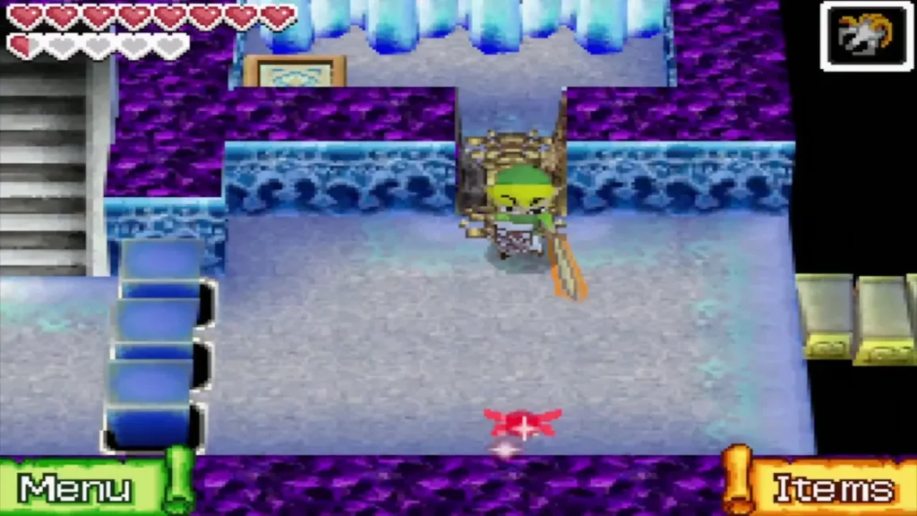 Link stepping through the door beside the stairs that lead to B2 Link stepping through the door beside the stairs that lead to B2