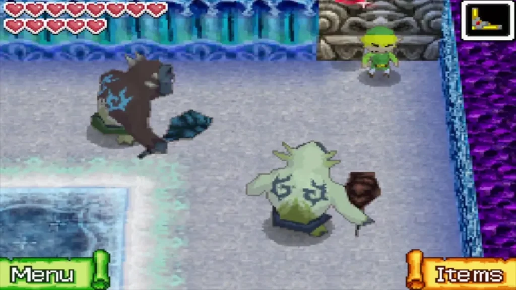 Two Yooks standing on 2F of the Temple of Ice while Link waits by the door Two Yooks standing on 2F of the Temple of Ice while Link waits by the door