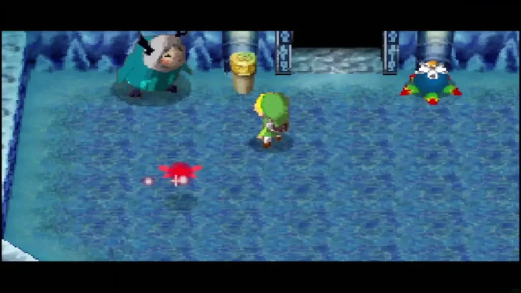 Link walking toward Aroo outside the Temple of Ice Link walking toward Aroo outside the Temple of Ice