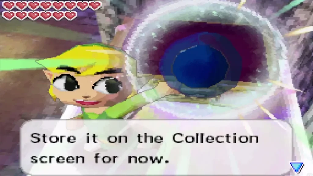 Link holds up the Wisdom Gem from the B2 chest Link holds up the Wisdom Gem from the B2 chest